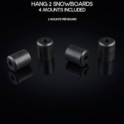 Arkorus [NEW] (4 PCS) Snowboard Wall Mount Storage – Edge-Safe Snowboards Hanger, Modern Floating Vertical Rack, Clip Hook Holder to Securely Store and Display Boards, Gear Organizer