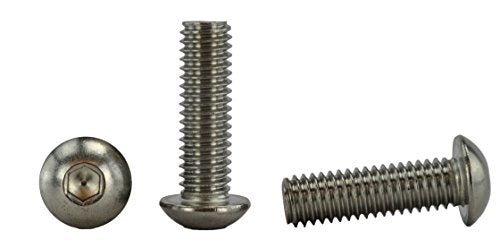 Stainless 3/8-16 x 1-1/4" (3/4" to 3" Available) Socket Button Head Cap Screws, Full Thread, Hex Drive, Stainless Steel 18-8, Coarse Thread (3/8-16 X 1-1/4) - size: 3/8-16 X 1-1/4