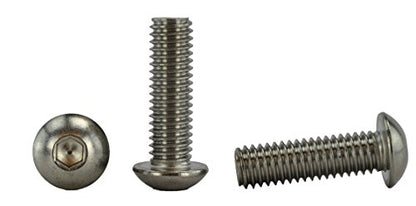 Stainless 3/8-16 x 1-1/4" (3/4" to 3" Available) Socket Button Head Cap Screws, Full Thread, Hex Drive, Stainless Steel 18-8, Coarse Thread (3/8-16 X 1-1/4) - size: 3/8-16 X 1-1/4