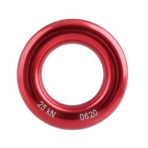 TRIWONDER Rescue Figure 8 Descender, 35kN 50kN Aluminum Rappelling Belay Gear Climbing Rigging Plate Downhill Equipment Heavy Duty - color: 52mm - 25kN Red