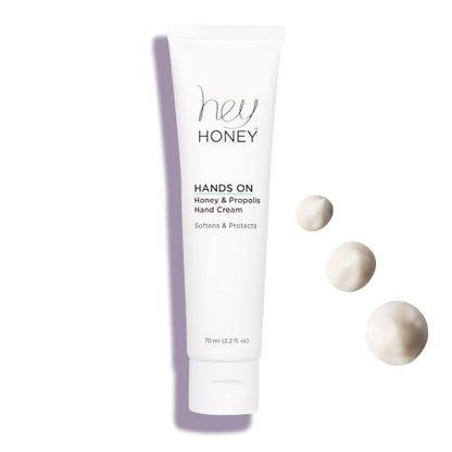 Hey Honey Hand Cream for Extremely Dry Cracked Hands & Elbows - Instant Relief with Shea Butter, Honey & Propolis - Cracked Skin Repair Moisturizer - Fast Absorbing 2.2 Oz - size: 2.2 Fl Oz (Pack of 1)