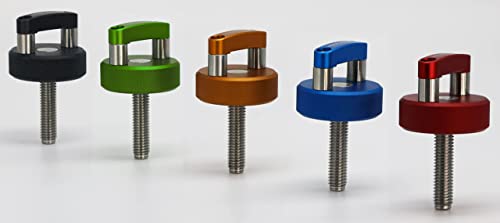 ROCKWORKX Billet Aluminum JKU Hard Top Quick Removal Fastener Thumb Screw, Integrated D Ring (Green) - color: Green