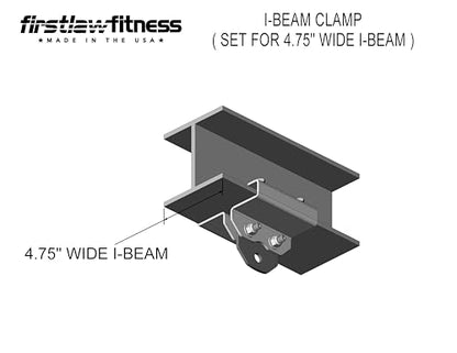 Firstlaw Fitness 1000 LBS I-Beam Clamp - Multi-Sports Made in The USA - size: 4.75 Inch Wide I-Beam