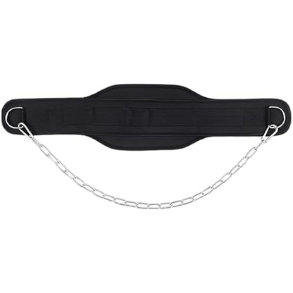 Weight Lifting Dip Belt With 35.4 In Chain, Double Layer Gym Belt For Pull-Ups, D-Ring For Fast Loading, Strength Training