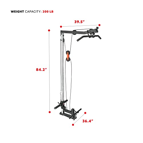 Sunny Health & Fitness Power Zone Strength Rack Power Cage - 1000 LB Weight Capacity, Spotter Bar, Angled Pull-Up Bar, J-Hooks, Resistance Band Pins, Optional LAT Pull Down - style: Lat Pull Down Attachment