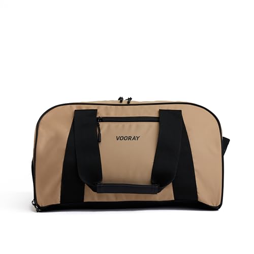 Vooray Burner Small Gym Bag for Women and Men, 23L | Lightweight Duffle Bag with Shoe Compartment, Water Bottle Pocket, Magnetic Handles, Adjustable Strap, Use for Sports, Travel - color: 23L - Camel