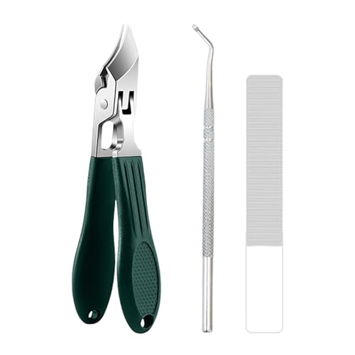 Angled Nail Clippers Heavy Duty Portable Nail Trimmer | Stainless Steel Toenail Trimmer for Kids Adults Seniors Men Women Home Office School Travel Fingernails - color: Green