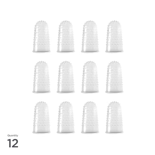 Lee Micro Gel Fingertips - Medium Size 11.50, 0.63" Diameter for Easier Paper Handling, Paper Cut Prevention, and Handling Hot Glue, Clear and Durable Fingertips, 12 Finger Protectors - style: Medium 11.50, 0.63" Diameter