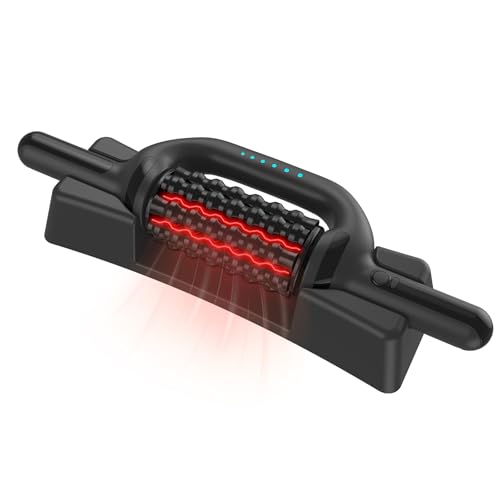 Electric Rolling Massager with Redlight, Lymphatic Drainage Massage | Muscle Recovery Stick and Back Massage Roller, Rechargeable 6-Speed Cellulite Roller for Arm Legs Calf Foot