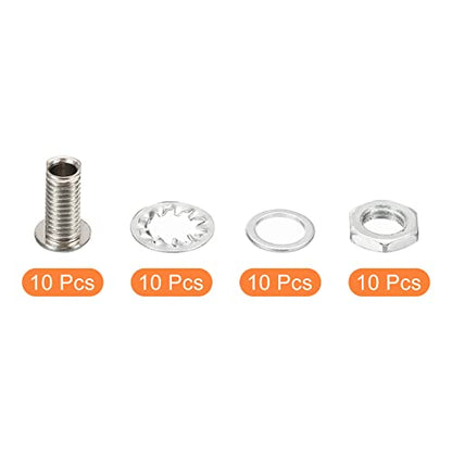 PATIKIL M8x15mm Round Head Hollow Screw Bolts, 4 in 1 / 40Pieces Through Hole Bolt Chandelier Fasteners with Hex Nut and Gasket - size: 15mm