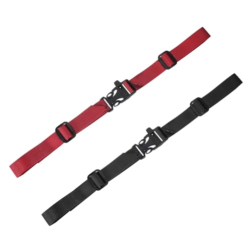 Backpack Chest Strap Sternum Straps with Emergency Whistle Buckle for Backpack Replacement & Hiking - color: Black & Red