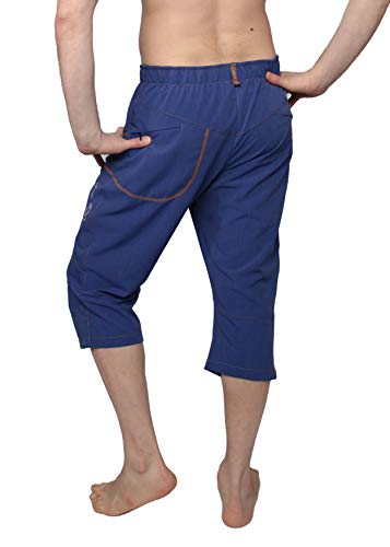 Ucraft "Xlite Rock Climbing Bouldering and Yoga Knickers ¾ Men's and Women's Capri Pants. Lightweight, Stretchy, Breathable - color: Deep Blue Melange, size: Medium