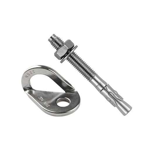 Rock Piton Climb Anchor Point Nut Bolt Hanger Plate Expansion Nail 304 Stainless Steel Caving Climbing Rigging M8 M10 M12(25KN-M10) - color: 25KN-M10