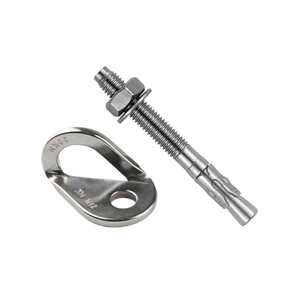 Rock Piton Climb Anchor Point Nut Bolt Hanger Plate Expansion Nail 304 Stainless Steel Caving Climbing Rigging M8 M10 M12(30KN-M12) - color: 30KN-M12