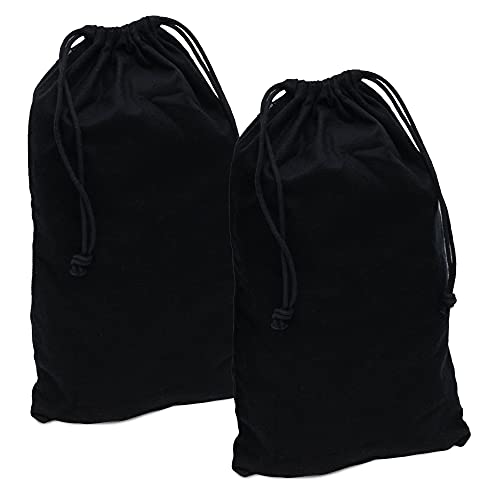 ZENPAC Cloth Bags, Black Duster Flannel Boot Storage with Drawstring Closure, Washable Breathable Cotton Fabric for Shoe, Luggage, 12.5x20.5, 2 Pack - color: Black, size: 12.5x20.5 Inch (Pack of 2)
