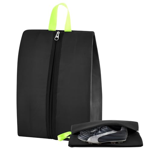 1 Pcs Smell Proof Cleat Bag for Travel, Odor Absorbing & Water Resistant Soccer Cleat Bags, Smell Proof Shoe Bag with Active Carbon Fabric, for Golf Gym Sports Men Women (Black) - color: Black