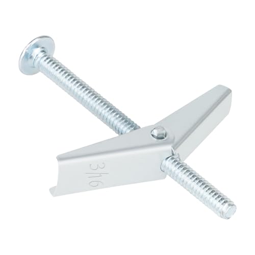 25 Pcs 3/16 Inch Toggle Bolts Heavy Duty Metal Drywall Anchors Kit | Dry Wall Anchors and Screws Kit for Hanging Lamps Heavy Items, Butterfly Anchors for Ceiling, Sheetrock, Hollow Wall - size: 3/16"-50pcs(25sets)