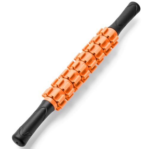 Muscle Roller Stick, Muscle Roller, Liposuction Massage Roller for Lymphatic Drainage, Massager Stick for Relief Muscle Soreness, Trigger Points, Help Exercise Runner Legs, Back Recovery - color: Orange