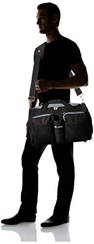 Everest Gym Bag with Wet Pocket, Dark Gray/Black - color: Dark Gray/Black