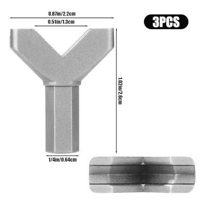 3pcs Hooks Driver Y Shape, Carbon Steel Power Wing Nut Driver Bit Set Practical Slot Wing Nuts Drill Bit Socket Tool Eye Y Cup Hook Driver for Wall and Ceiling Hook Screw Installation
