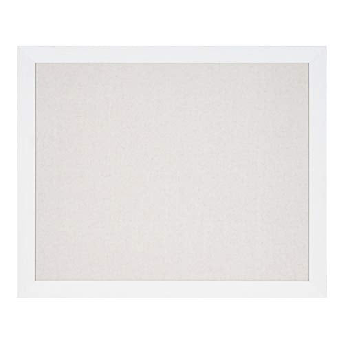DesignOvation Beatrice Framed Linen Fabric Pinboard, 27x33, White, Rustic Wall Organization - color: White, size: 27" x 33"