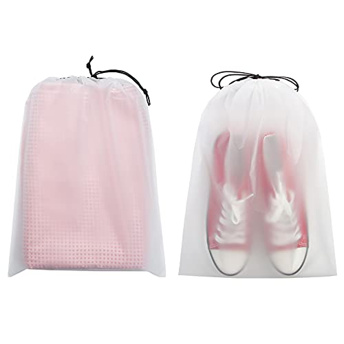 Vorspack 13 Pack Transparent Shoe Bags for Travel, 15.7 x 11.8 inches | Clear Drawstring Shoe Pouches, Portable Shoe Organizer, Travel Essentials for Men Women - size: 13 PCS