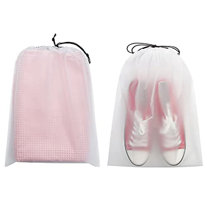 Vorspack 13 Pack Transparent Shoe Bags for Travel, 15.7 x 11.8 inches | Clear Drawstring Shoe Pouches, Portable Shoe Organizer, Travel Essentials for Men Women - size: 13 PCS