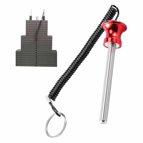 Universal Magnetic Weight Stack Pin with Pull Rope - Heavy Duty Gym Pin for Weight Stack Machines | Commercial & Home Gym Accessories | Replacement Weight Pins for Strength Training Equipment - color: Red