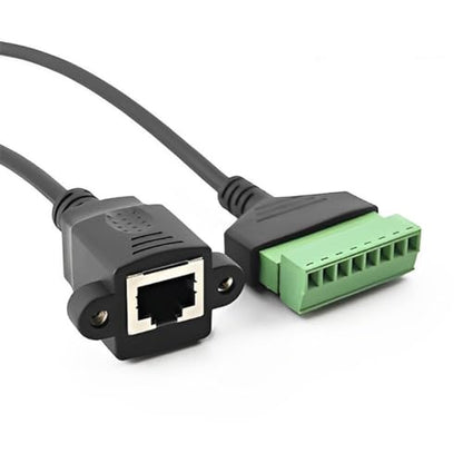 4Pcs 1ft RJ45 Female 8P8C Screw Terminal Adapter Extension Cord | 8P8C Standard Pin Layout, Extension Cord, Solderless Screw Terminals, Cat5 Cat6 Compatible, CCTV DVR Signal Extension - size: RJ45 Female Connector (4PCS)