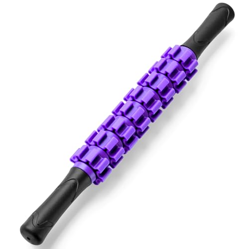 Muscle Roller Stick, Muscle Roller, Liposuction Massage Roller for Lymphatic Drainage, Massager Stick for Relief Muscle Soreness, Trigger Points, Help Exercise Runner Legs, Back Recovery - color: Purple