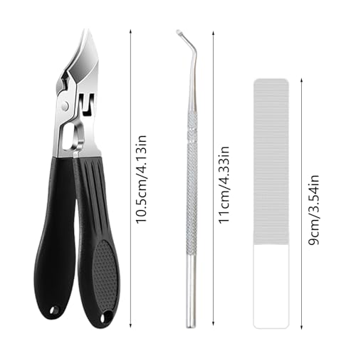 Slanted Nail Clippers Heavy Duty Portable Nail Trimmer | Stainless Steel Toenail Trimmer for Kids Adults Seniors Men Women Home Office School Travel Fingernails - color: Black