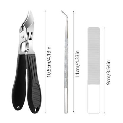 Slanted Nail Clippers Heavy Duty Portable Nail Trimmer | Stainless Steel Toenail Trimmer for Kids Adults Seniors Men Women Home Office School Travel Fingernails - color: Black
