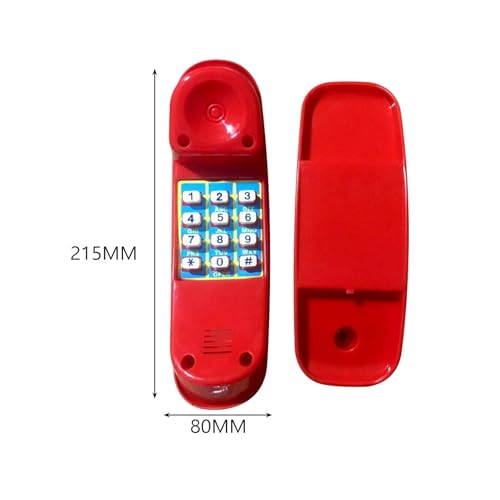 kowaku Kids Swing Set Phone Toy Pretend House Pretend Numeric Key Telephone for Interactive Learning Ages 3+ Kids Children, Red - color: Red