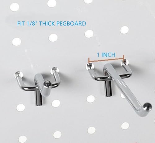 25 PCS 4 Inch Pegboard Hooks Kit - Garage Tool Storage Organizer for Wall Hanging & Shelving, Upgraded Fits Standard 3/16 Inch Pegboards and 1/8 Inch Metal Pegboards - size: 4 Inch