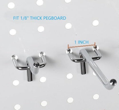 25 PCS 4 Inch Pegboard Hooks Kit - Garage Tool Storage Organizer for Wall Hanging & Shelving, Upgraded Fits Standard 3/16 Inch Pegboards and 1/8 Inch Metal Pegboards - size: 4 Inch
