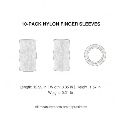 10-Pack Nylon Finger Sleeves for Basketball & Football, Snug Fit, Durable Sports Cover - color: Nude