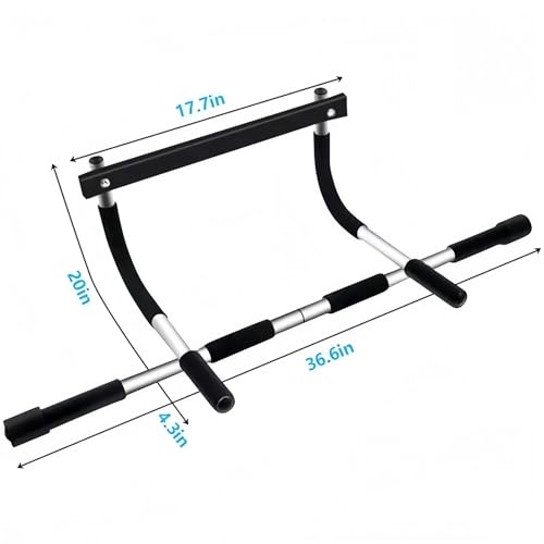 Doorway Pull Up Bar, No‑Drill Multi‑Grip Chin‑Up Bar, Heavy‑Duty Steel, 330 LBS Weight Capacity, Fits 19‑32 Inch Standard Door Frames, Home Gym Strength Training Equipment for Pull‑ups Push‑ups