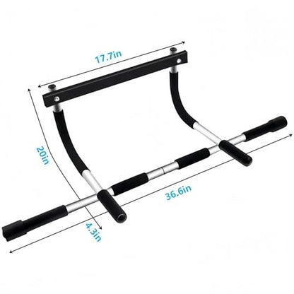Doorway Pull Up Bar, No‑Drill Multi‑Grip Chin‑Up Bar, Heavy‑Duty Steel, 330 LBS Weight Capacity, Fits 19‑32 Inch Standard Door Frames, Home Gym Strength Training Equipment for Pull‑ups Push‑ups