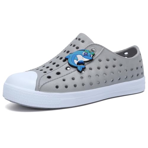 Kids Water Shoes Slip-On Sneaker Lightweight Breathable Sandal Outdoor & Indoor - color: 1.light Gray, size: 5-5.5 Toddler