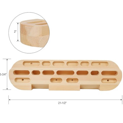 Wooden Climbing Hangboard Fingerboard Trainer for Rock Climbing Grip Strength Training, Wall Mounted Forearm Exerciser with Multiple Holds for Home Gym Workout