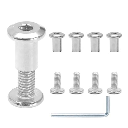 M6x12mm Hex Drive Socket Cap Bolt, Silver, 35 Pair (70 Piece) | Allen Wrench Included, Countersunk Screw Barrel Nuts, Binding Screws, For Crib Replacement Belt Cabinet - color: Silver, size: M6x12mm (30 Pair)