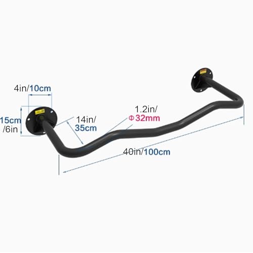 Wall-Mounted Pull-up bar, deep Space Style, Suitable for Installation Without Space Under The Wall, Strength Training Pull-up Bars, bar with Multi-Grip Foam Handle, Pull-up bar for Home Gym,E - size: E