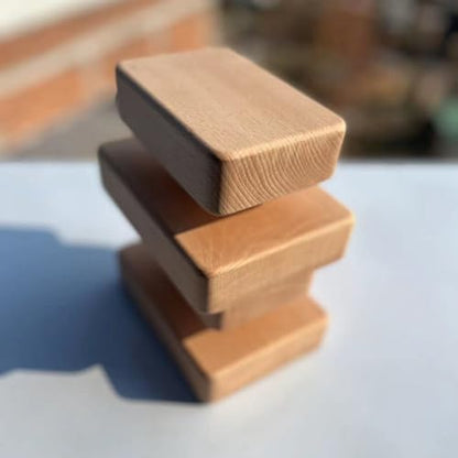 kowaku Beech Wood Exercise Blocks Sanded Finish Blocks Stepped Cut-out Workout Gear for Push-Ups