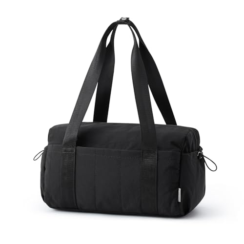 G4Free 14 Inch Mini Small Gym Bag for Women | Cute Duffle Bag with Wet Compartment for Travel Sport Workout - color: Black