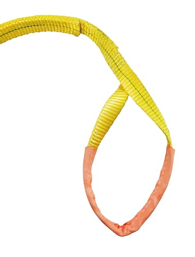 Everest C1127 1" X 4' Flat Sling Eye to Eye/Lifting Sling for Construction, Lifting, Moving, Hoisting - Strap Heavy Duty - 2PLY 1-Pack 3200lbs WLL
