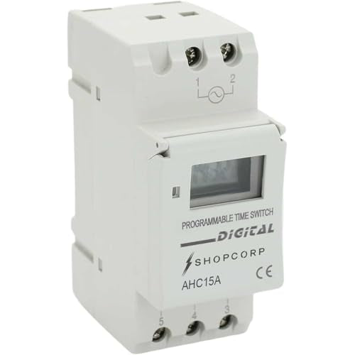 Programmable Timer Relay, HD Display, High Precision, Smart Chip, Power Failure Memory, 15A 110VAC, DIN Rail, 2 Modules - style: Timer
