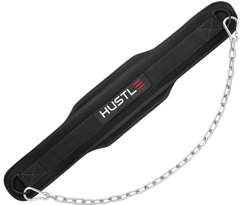 Dip Belt with Chain for Weightlifting – 42in Steel Belt Chain, 7in Padded Back Support, 400lb Capacity – Weighted Belt for Pullups, Dips, Squats – Heavy Duty Weight Belt for Men and Women