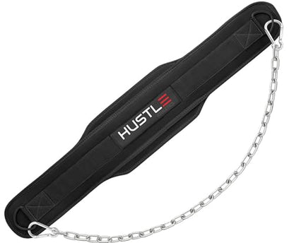 Dip Belt with Chain for Weightlifting – 42in Steel Belt Chain, 7in Padded Back Support, 400lb Capacity – Weighted Belt for Pullups, Dips, Squats – Heavy Duty Weight Belt for Men and Women