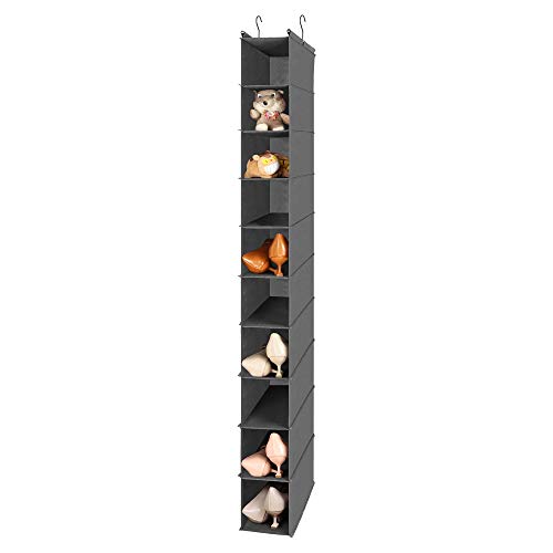 MAX Houser 10-Shelf Hanging Shoe Shelf Organizer, Hanging Shoe Storage for Closet (Grey) - color: Grey, size: 1-Pack