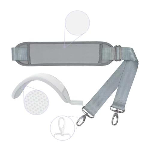 60 Inch Shoulder Strap for Bag with Removable Ultra-Thick Pad | 60" Shoulder Strap with Removable Thick Pad,Adjustable Buckles and Metal Hooks, for Briefcase/Laptop/Messenger/Luggage Bag - color: Grey